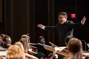 Yoshiaki Onishi (conducting) — photo © 2023 by Abbie Nell Lankitus/University of Missouri